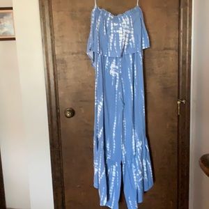 NWT Japna blue/wht ladies strapless jumpsuit. SM